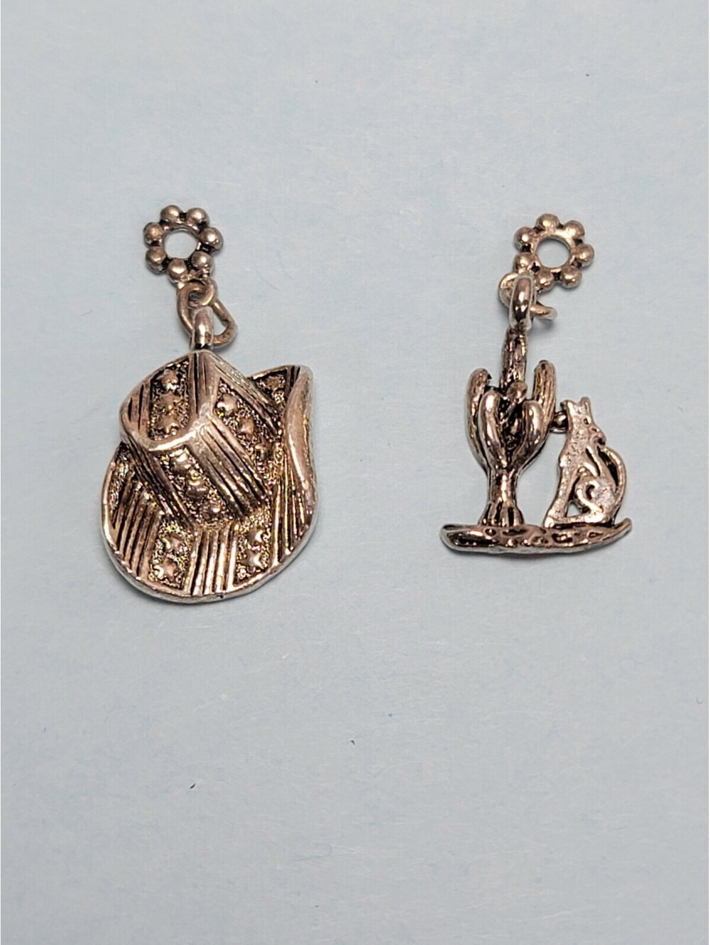 Set Of 2 Western Cowboy Themed Charms For Charm Braclet